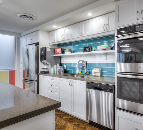 Large kitchen for the senior residents at the Rennie